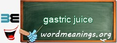 WordMeaning blackboard for gastric juice